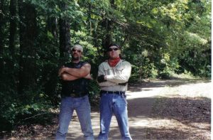 MealyDad and D (aka "The Scooter Trash Bandits) on our post-degree ride.