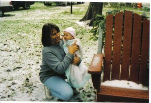 My Aunt Kay with my niece Gwen in the last Louisiana snow I experienced in 2004, a few months before I moved to North Carolina.